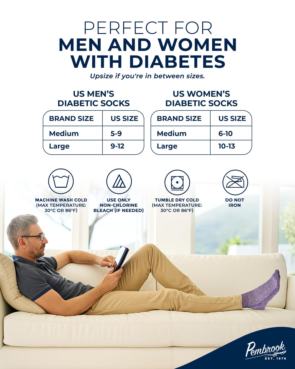 Pembrook ankle diabetic socks in purple for supportive daily wear.