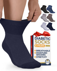 Pembrook ankle diabetic socks for women and men with a comfortable, non-binding fit.