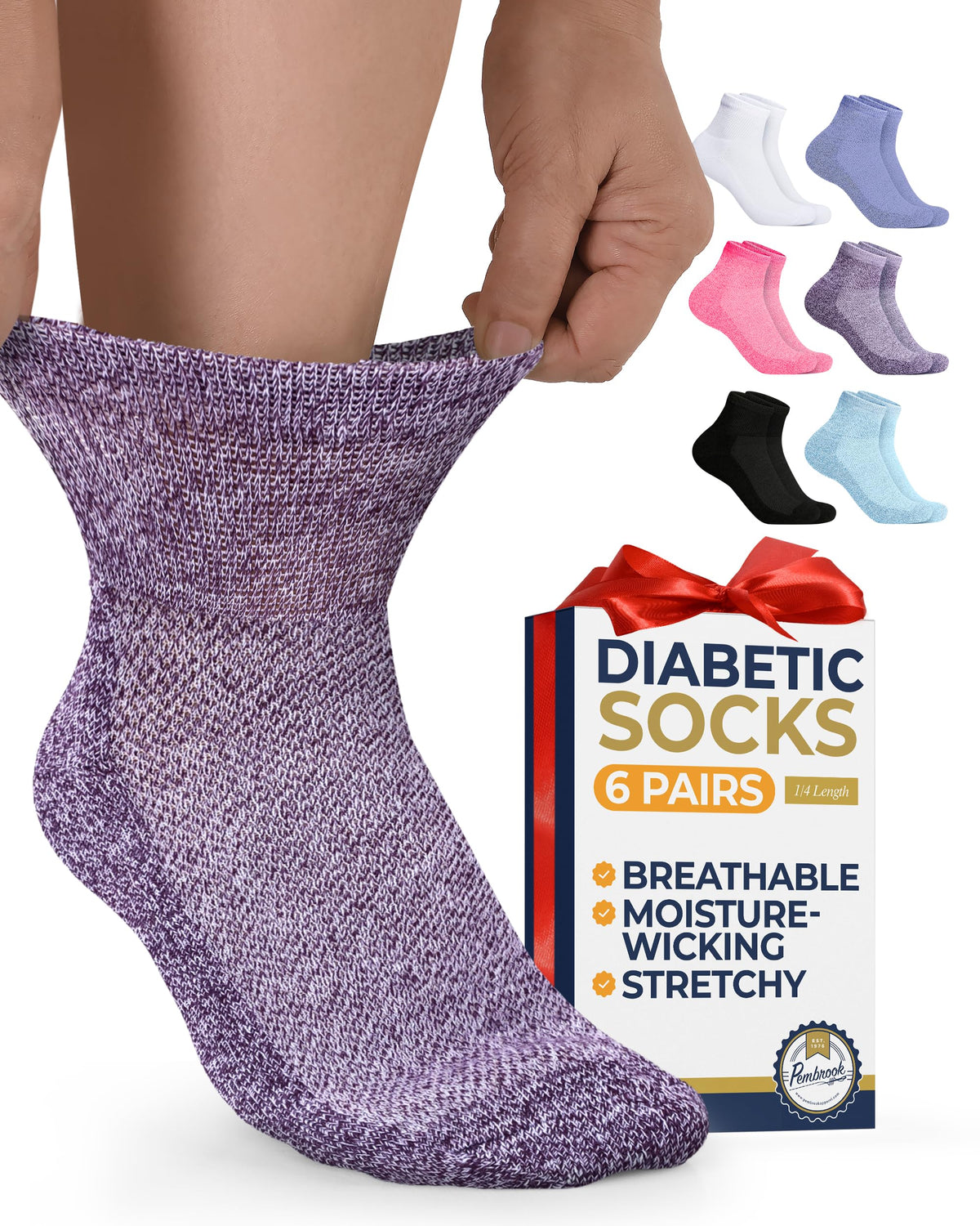 Pembrook ankle socks in black with breathable mesh for dry, comfortable feet