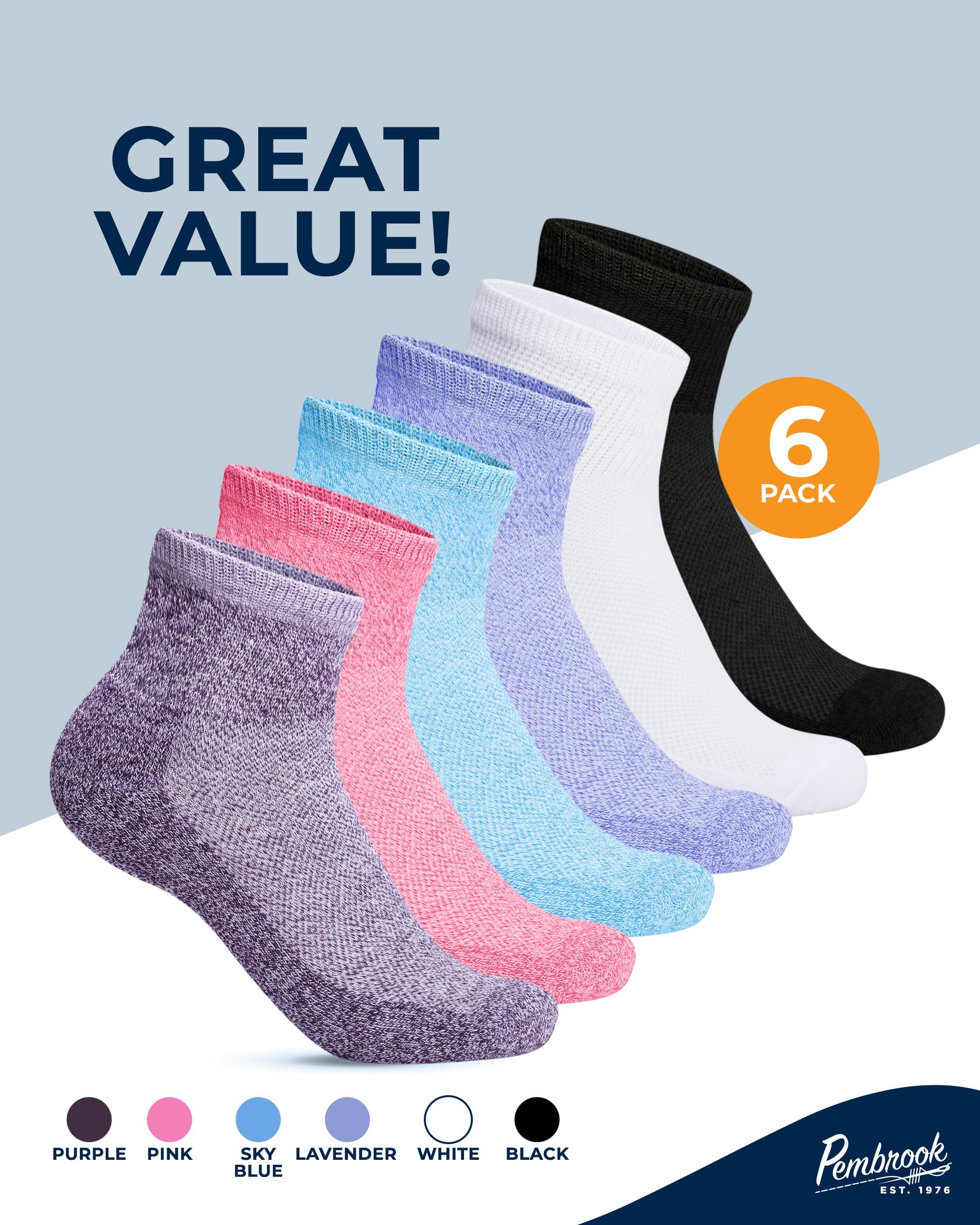Pembrook ankle socks in pink offer breathable, comfortable daily wear