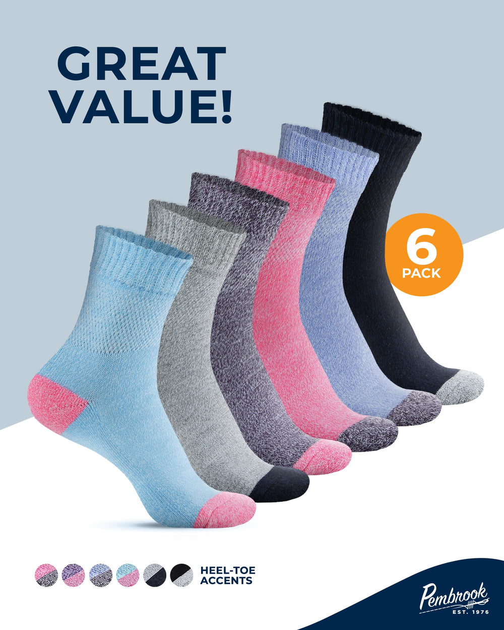 Pembrook Bamboo Diabetic Socks – ideal for walking, running, and everyday activities.