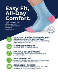 Pembrook Bamboo Diabetic Socks – breathable moisture-wicking fabric keeps feet dry.