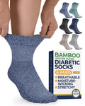 Pembrook Bamboo Viscose Diabetic Socks for Women & Men – 6 Pairs, Non-Binding Ankle Socks