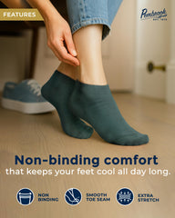 Pembrook Bamboo Viscose Ankle Socks non-binding fit supports everyday wear.