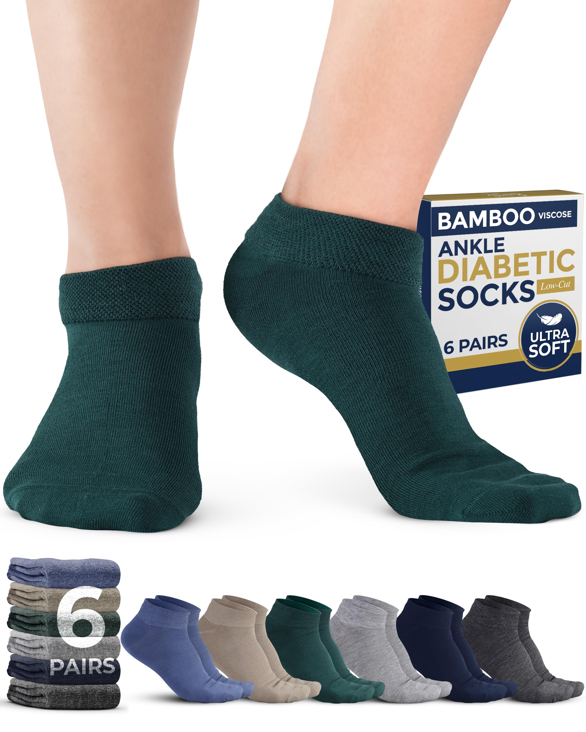 Pembrook Bamboo Viscose Ankle Socks close-up texture and non-binding comfort.