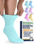 Pembrook Bamboo Viscose Diabetic Socks for Men & Women – 6 Pairs, Seamless Ankle Socks for Swollen Feet