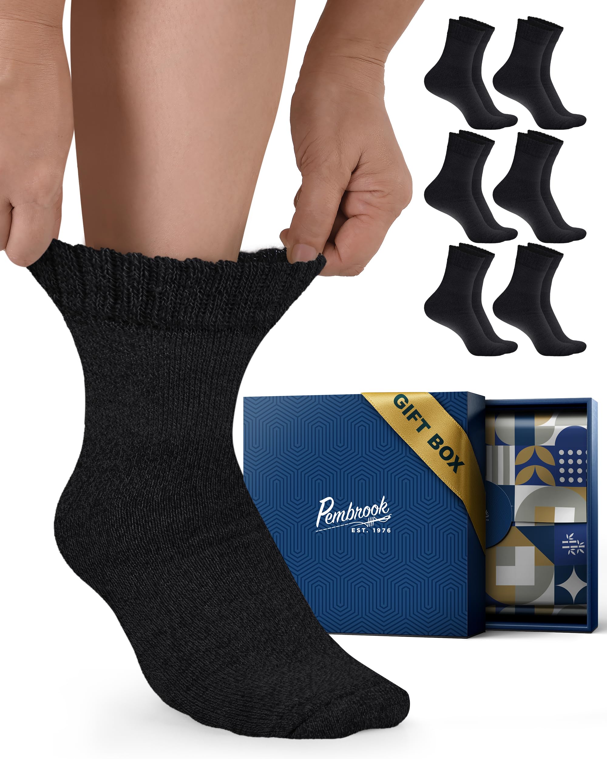 Pembrook bamboo viscose diabetic socks on ankle top for comfort