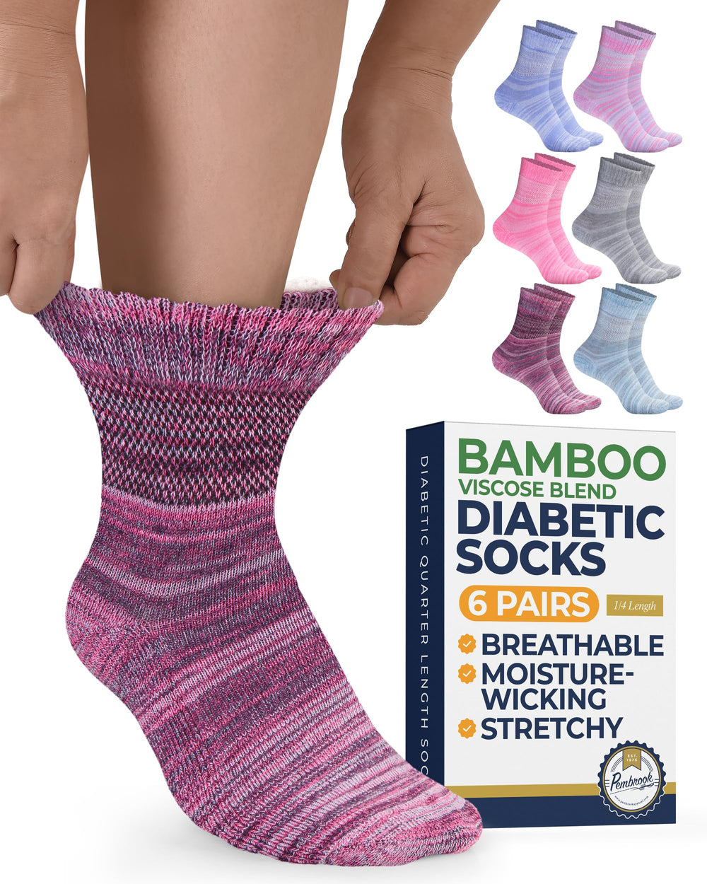 Pembrook bamboo sock cuff detail for seamless comfort
