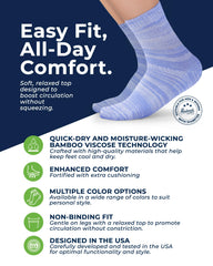 Pembrook diabetic sock seamless toe close-up showing non-binding fit