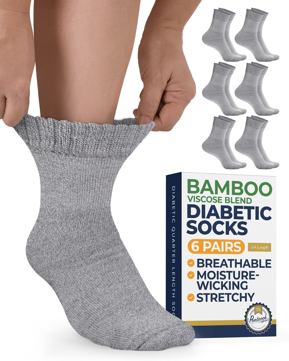 Pembrook seamless ankle socks from bamboo viscose in a close-up, all-day comfort.