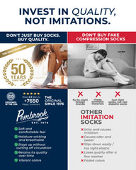 Pembrook diabetic socks designed for swollen feet with a soft, non-binding cuff.