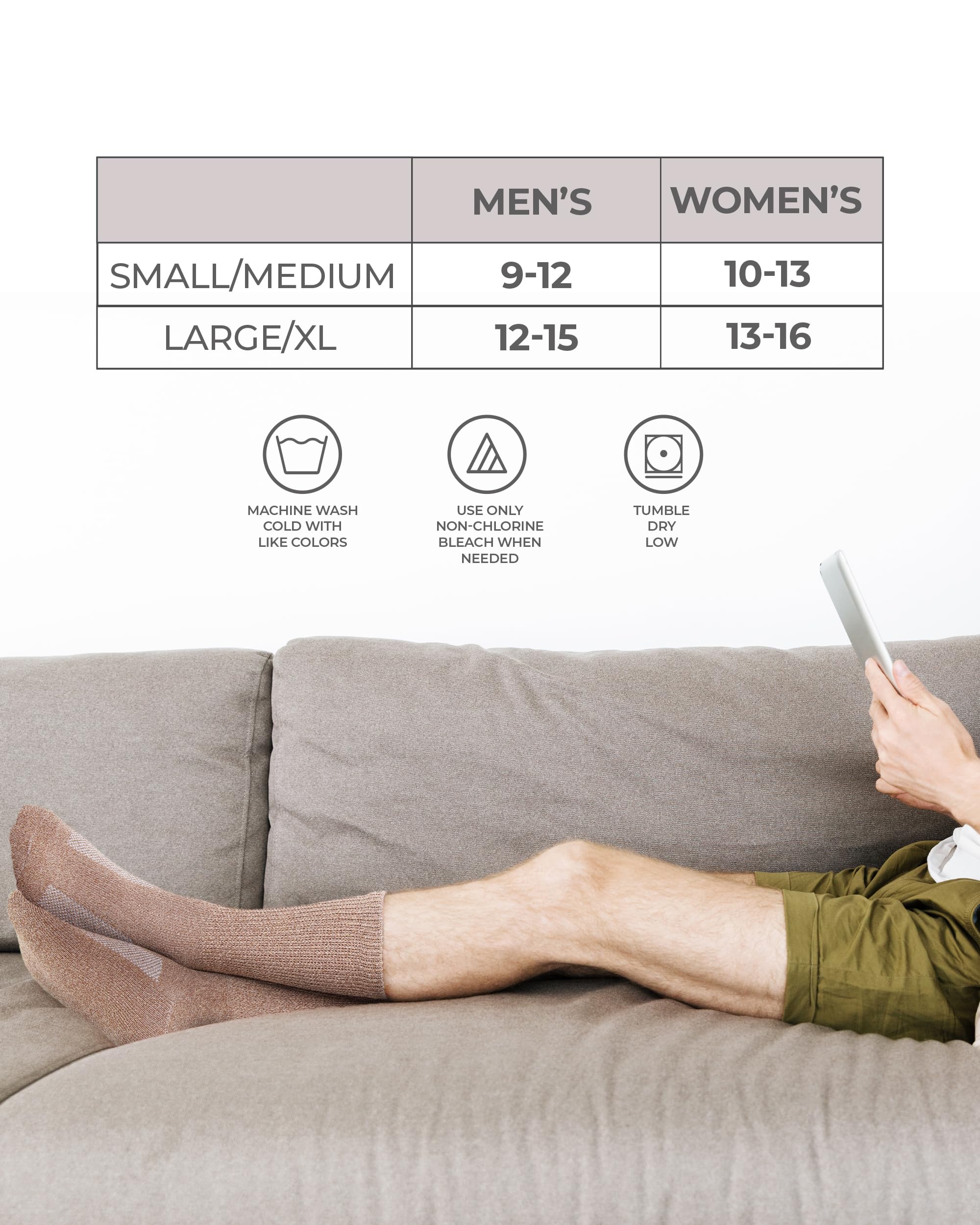 Pembrook cotton diabetic socks are machine-washable for easy care.