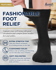 Pembrook diabetic socks feature soft, breathable knit for cool, dry feet.