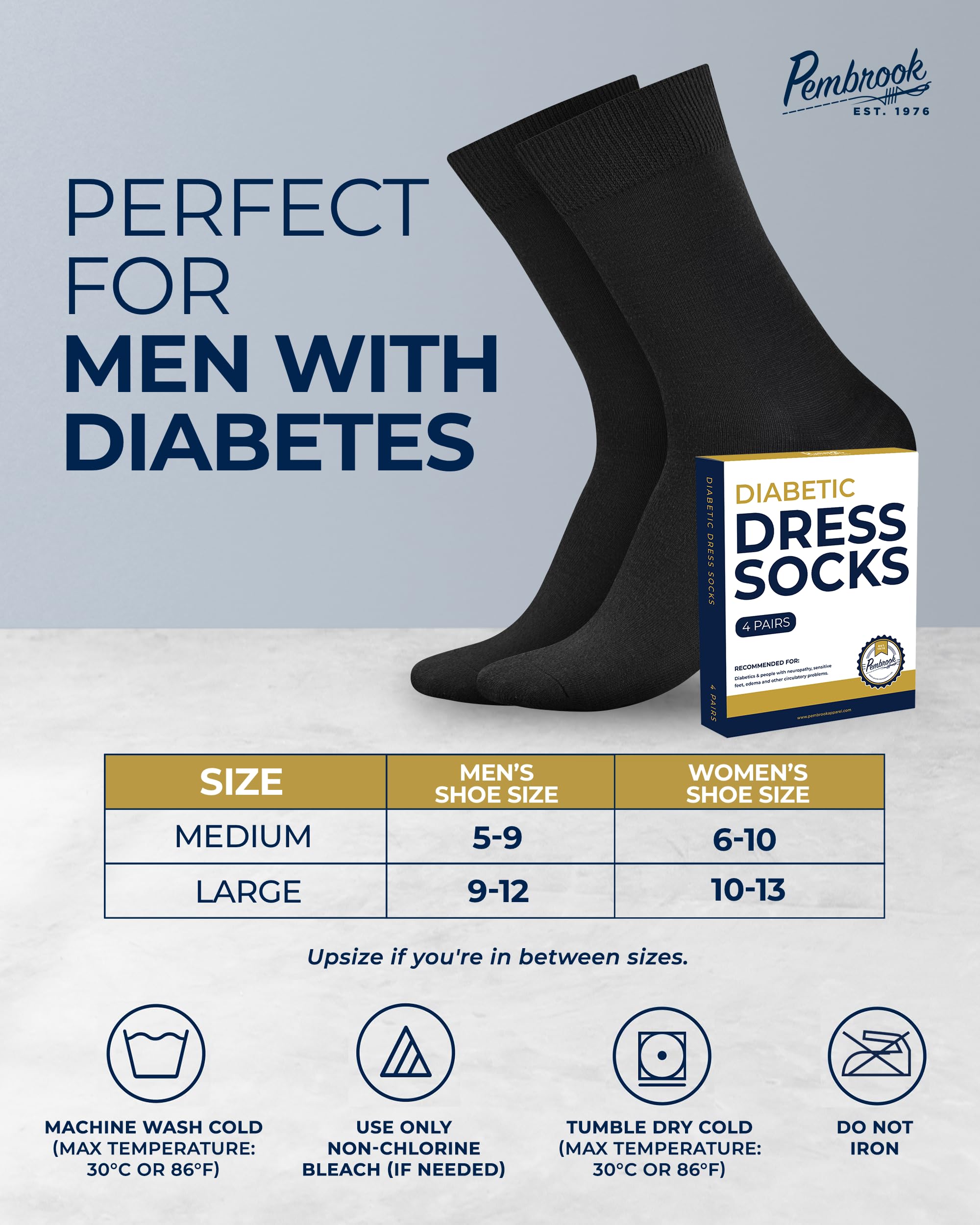 Pembrook socks in bold colors resist fading for longer.