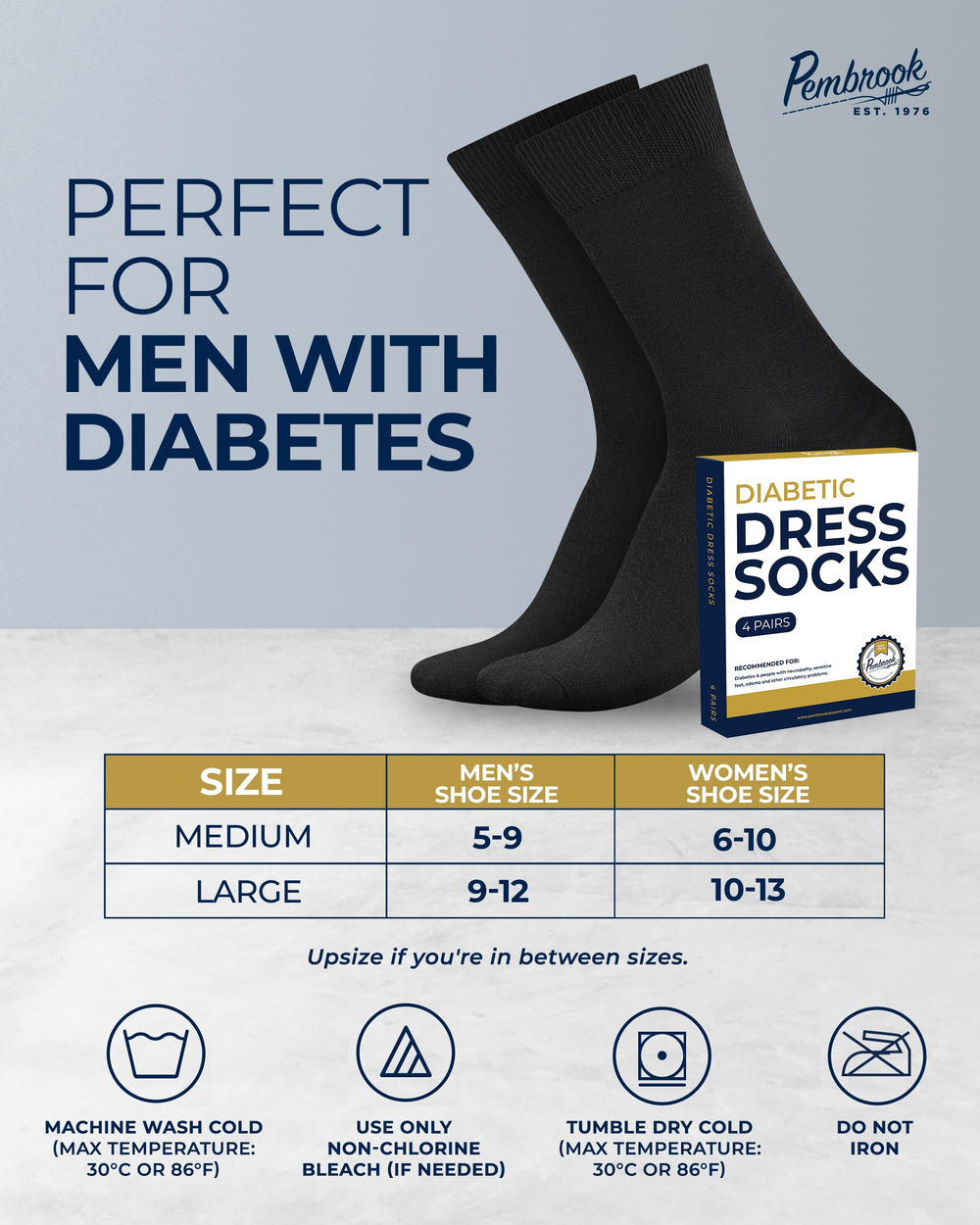 Pembrook socks in bold colors resist fading for longer.
