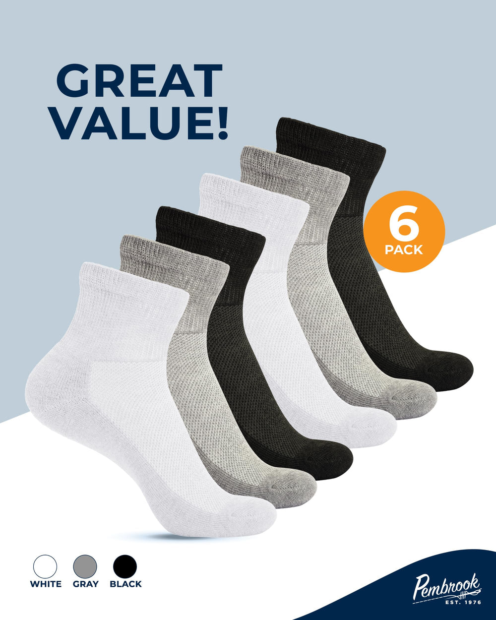 Pembrook diabetic socks with breathable mesh top promoting foot dryness during activity.