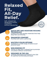 Pembrook diabetic socks with breathable mesh for dry, fresh-feeling feet.