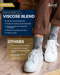 Pembrook diabetic socks with a butterfly pattern in navy for everyday support.