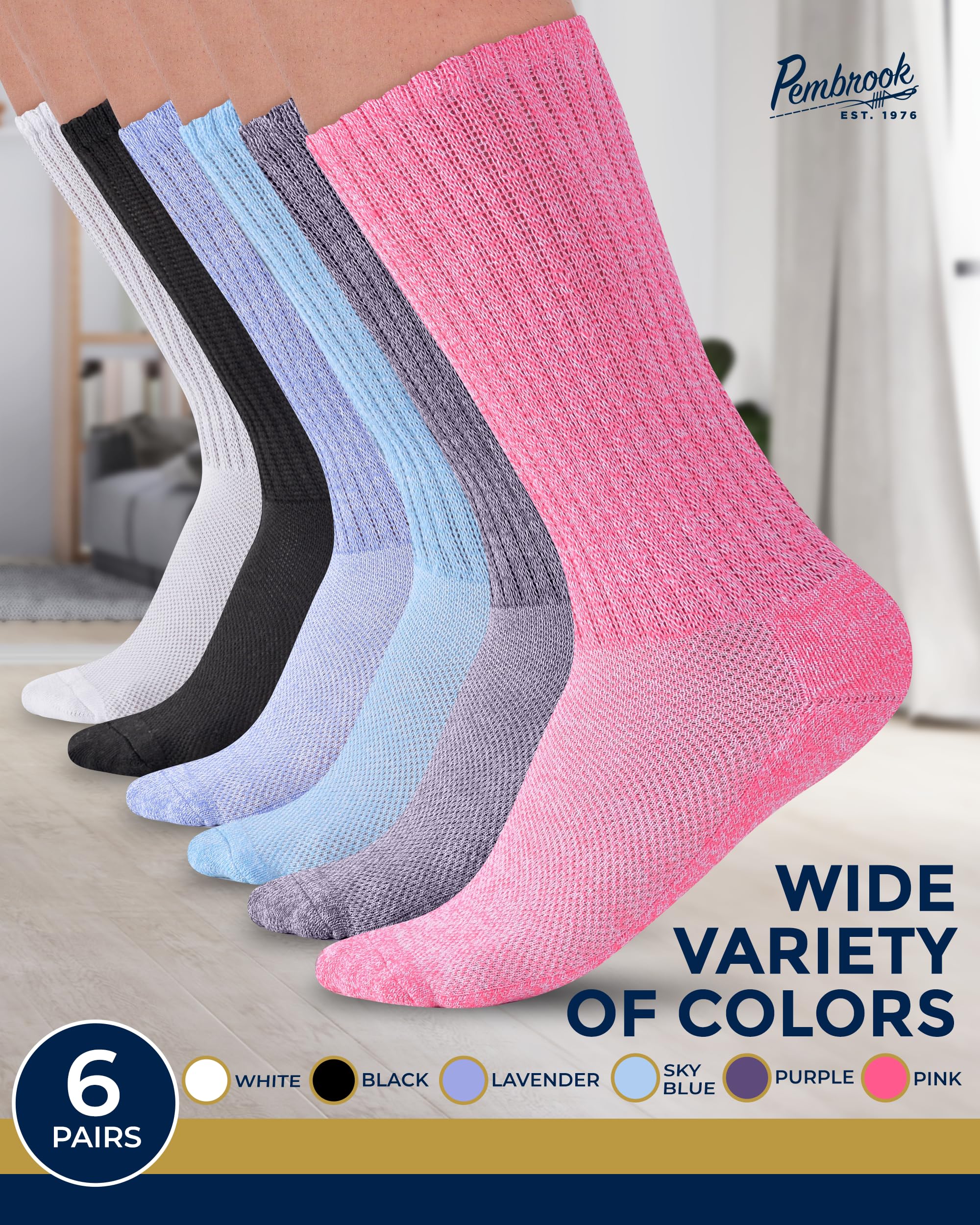 Pembrook Diabetic Socks provide easy-to-pull-on fit for quick dressing.