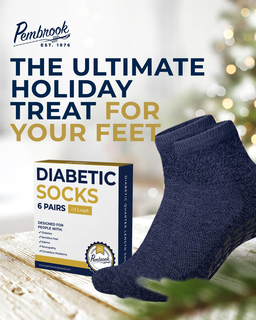 Pembrook machine-washable diabetic socks offer simple care and durability.