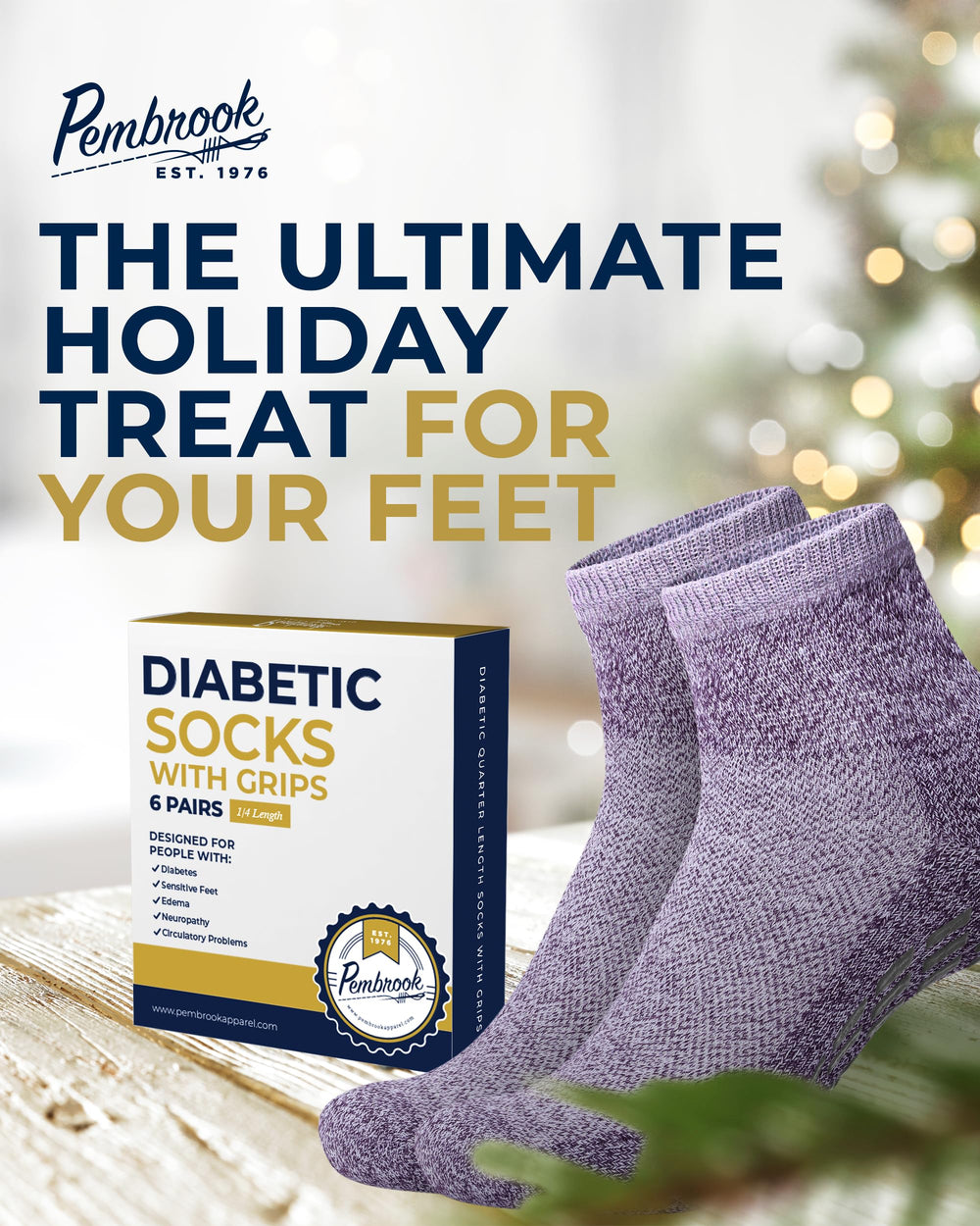 Pembrook diabetic socks are machine-washable for daily wear.
