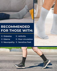 Pembrook diabetic socks for men, close-up of soft fabric and durable knit.