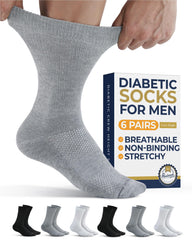 Pembrook diabetic socks for men, front view, ultra-soft and breathable for all-day comfort.