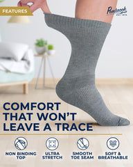 Pembrook men's diabetic socks in white offering breathable moisture management.