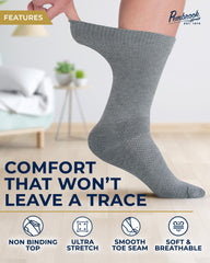 Pembrook men's diabetic socks show non-binding stretch for day-long wear.