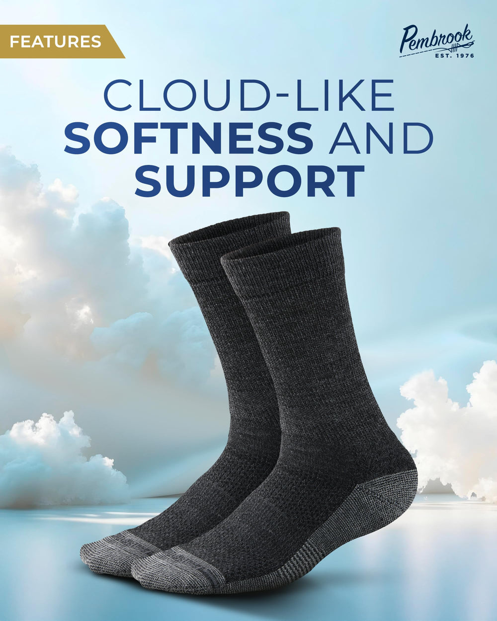 Pembrook diabetic socks provide sensitive feet support without constriction.