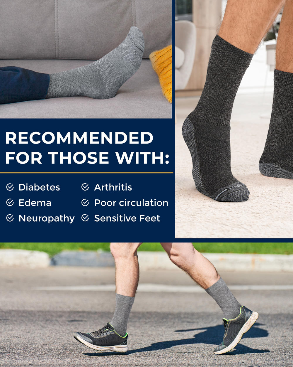 Pembrook socks combine style and durability with color-retention after washes.