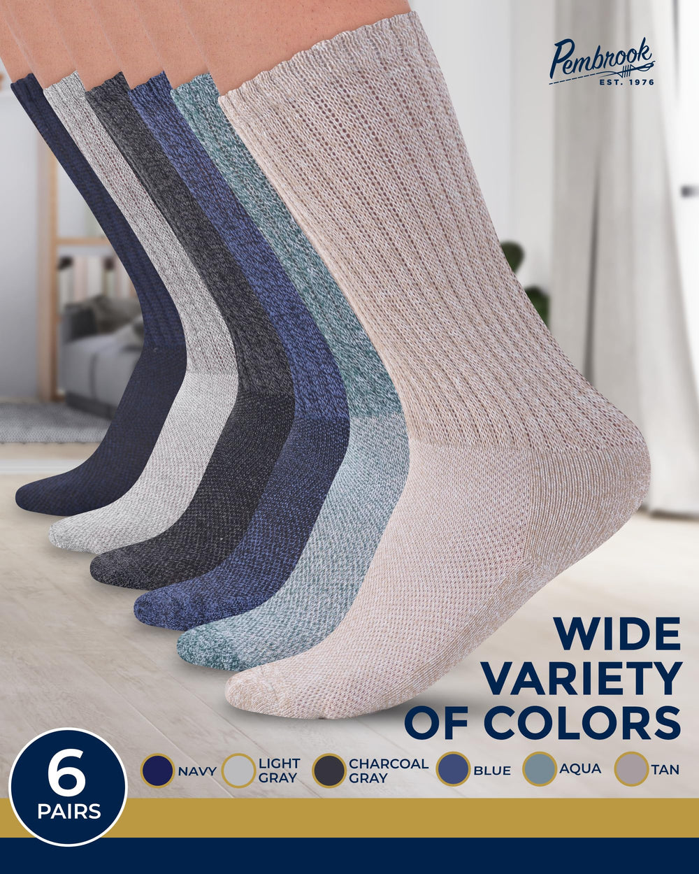 Packaging shot of Pembrook diabetic socks ready for care