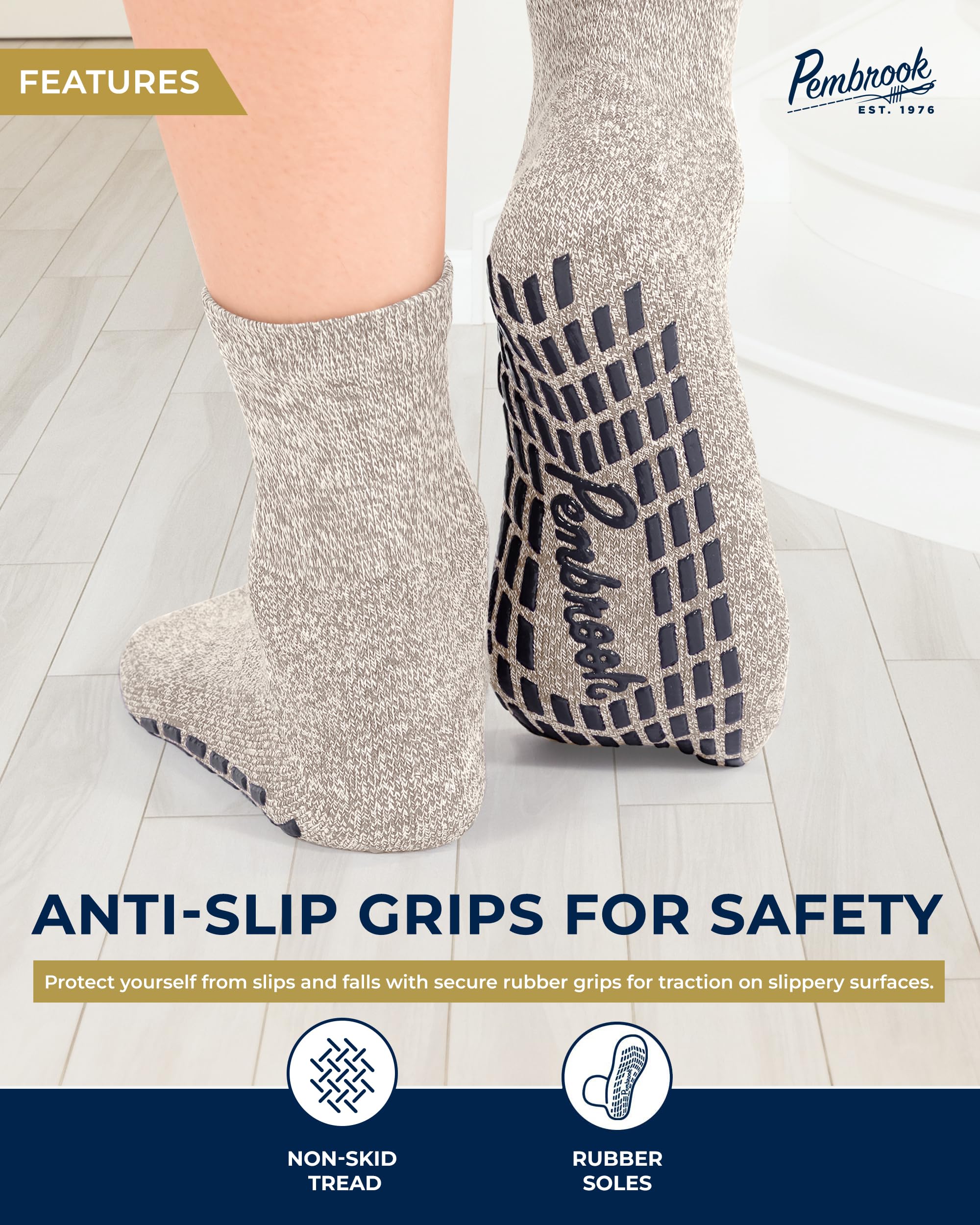 Pembrook quarter-length diabetic socks designed for easy on-and-off wear.
