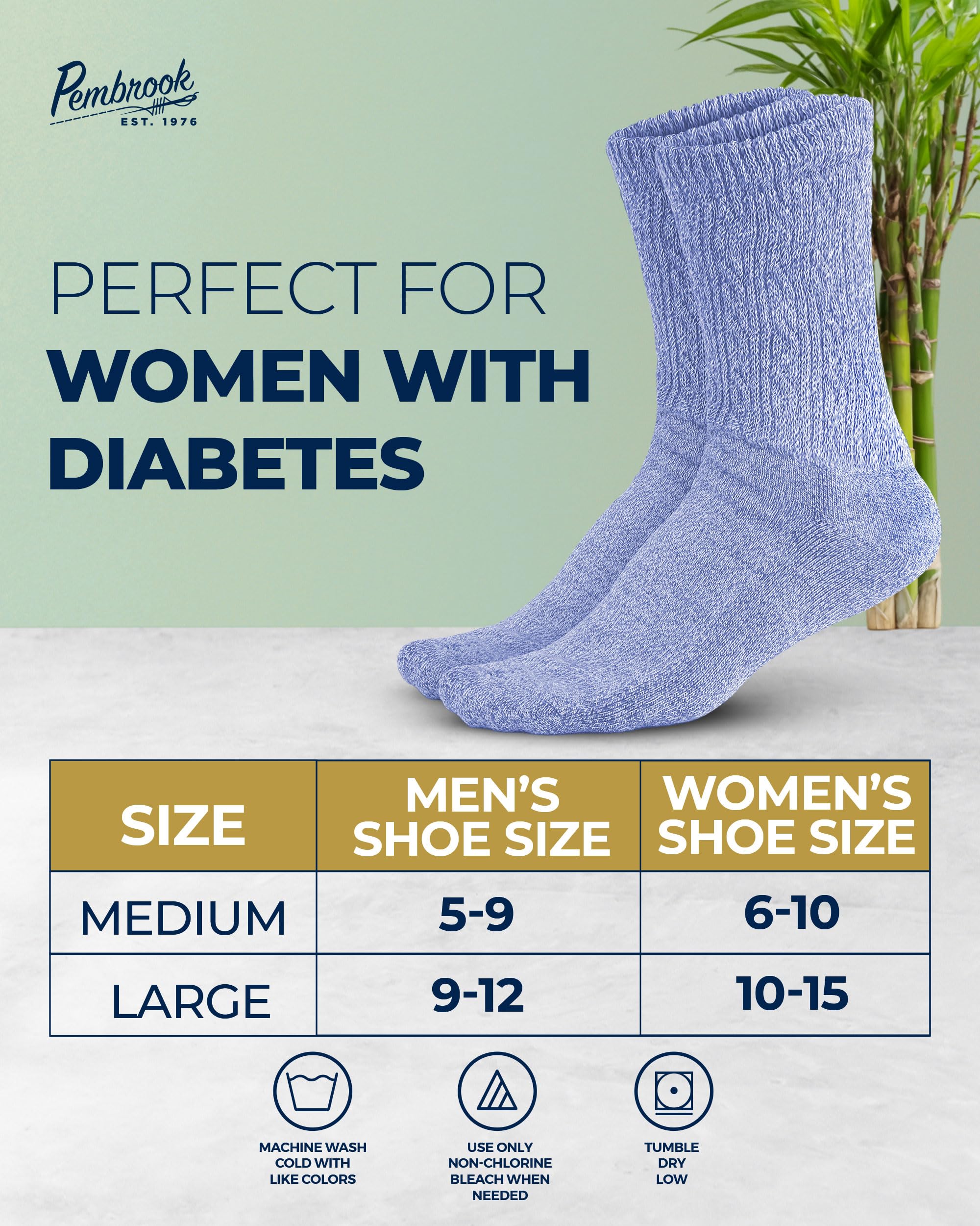 Pembrook diabetic socks six-pair pack offers value for daily wear.