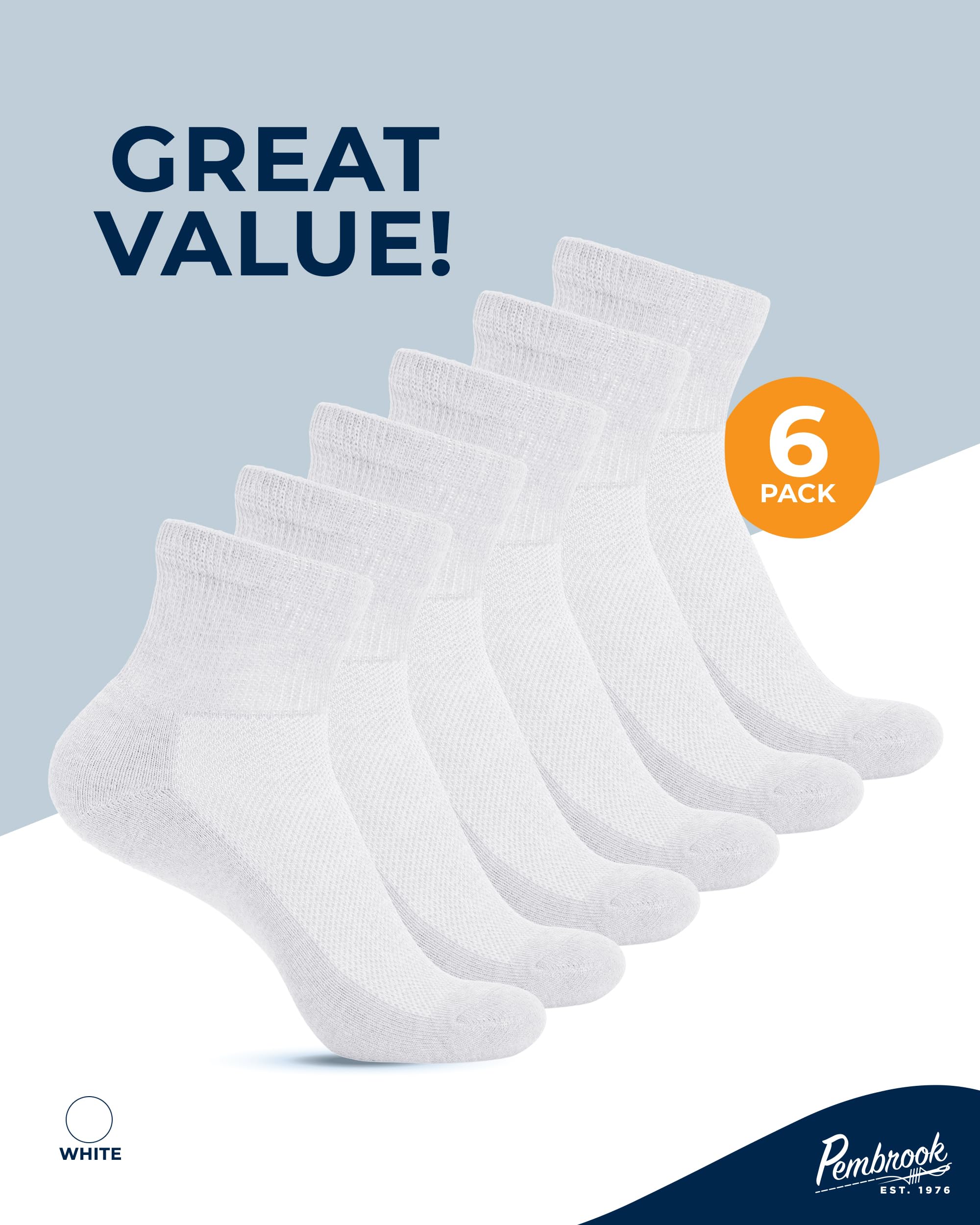 Pembrook six-pair set displayed with size options for men and women.