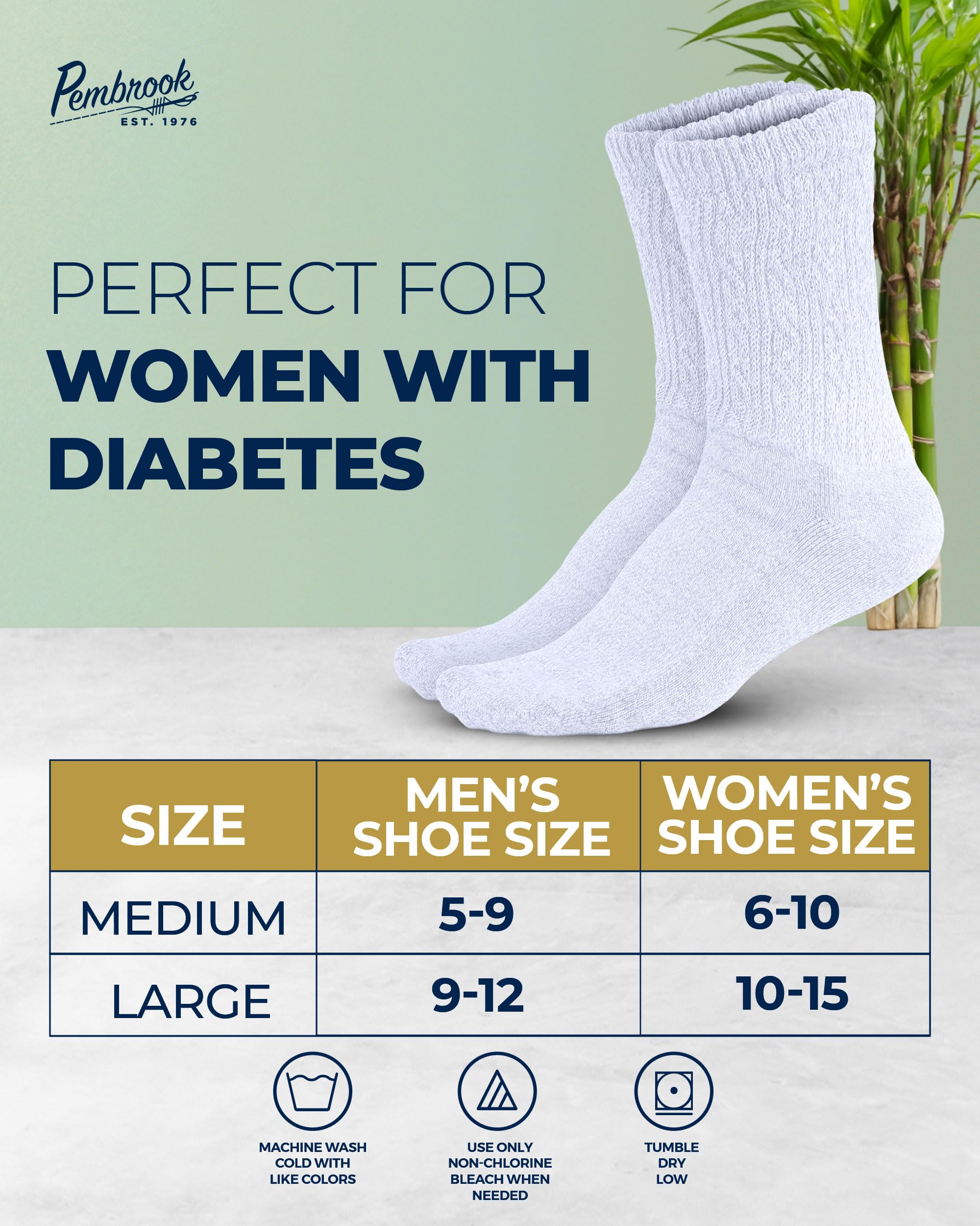 Six-pair white pack of Pembrook socks offers versatile daily styling and value.