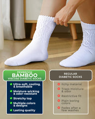 Pembrook diabetic socks with smooth toe seams for sensitive feet.
