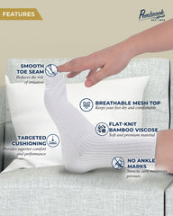 Pembrook women's diabetic socks bamboo viscose fabric close-up highlighting moisture management.