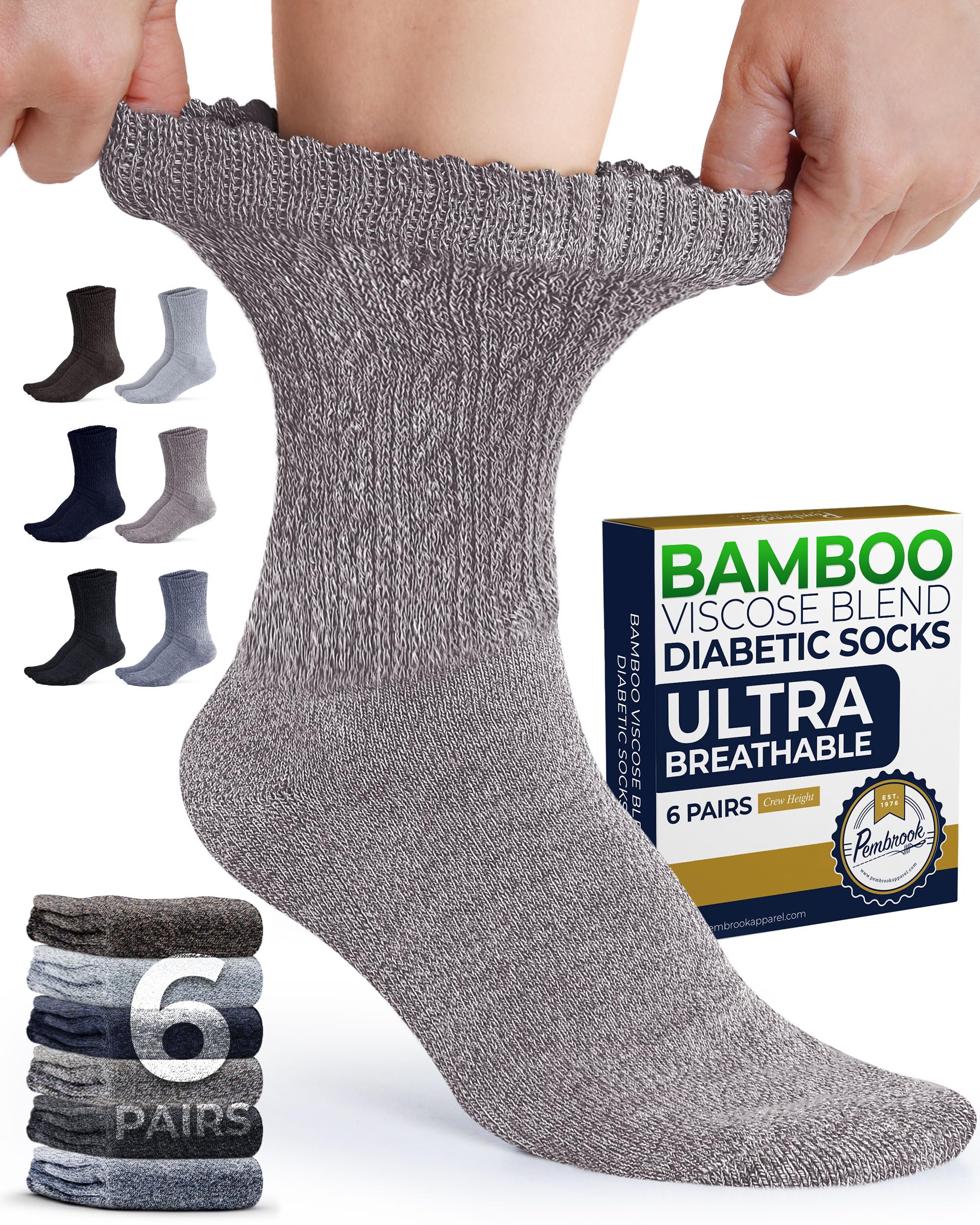 Pembrook women’s diabetic socks in cable knit, front view for all-day comfort.