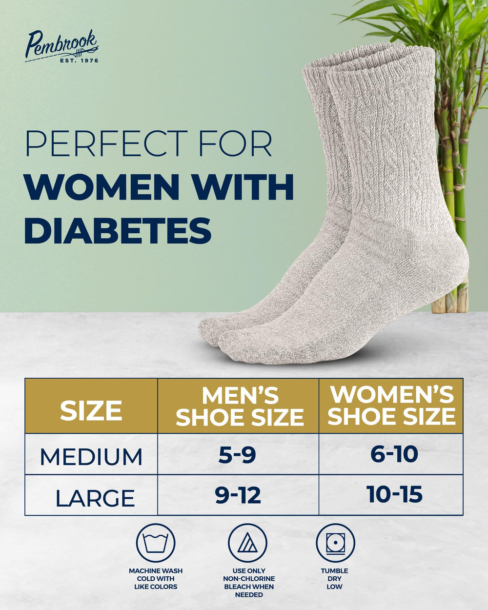 Pembrook machine-washable women’s socks for easy care and durability
