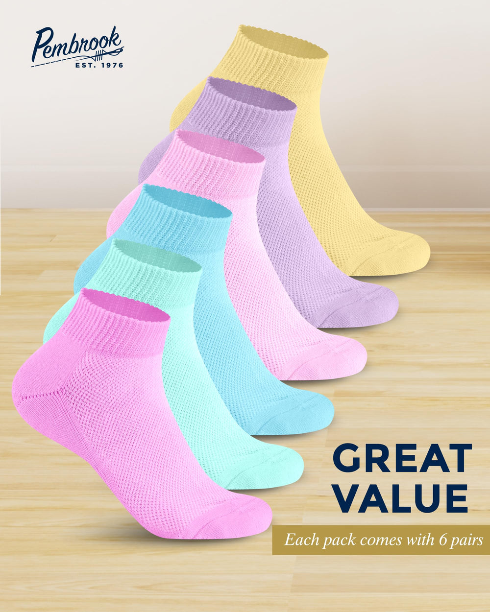 Pembrook smooth toe seams reduce irritation for sensitive feet.