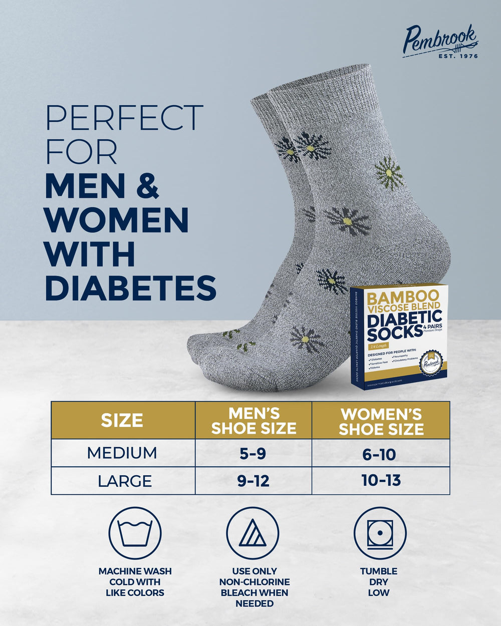 Pembrook ankle socks in use – easy care, machine washable for busy routines.