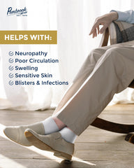 Pembrook white diabetic socks cushioned toe seam enhances comfort
