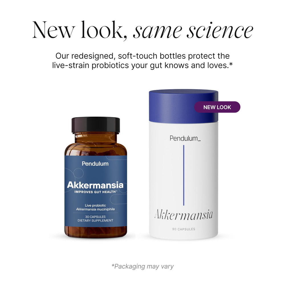 Pendulum Akkermansia probiotic science-backed packaging and safety notes.