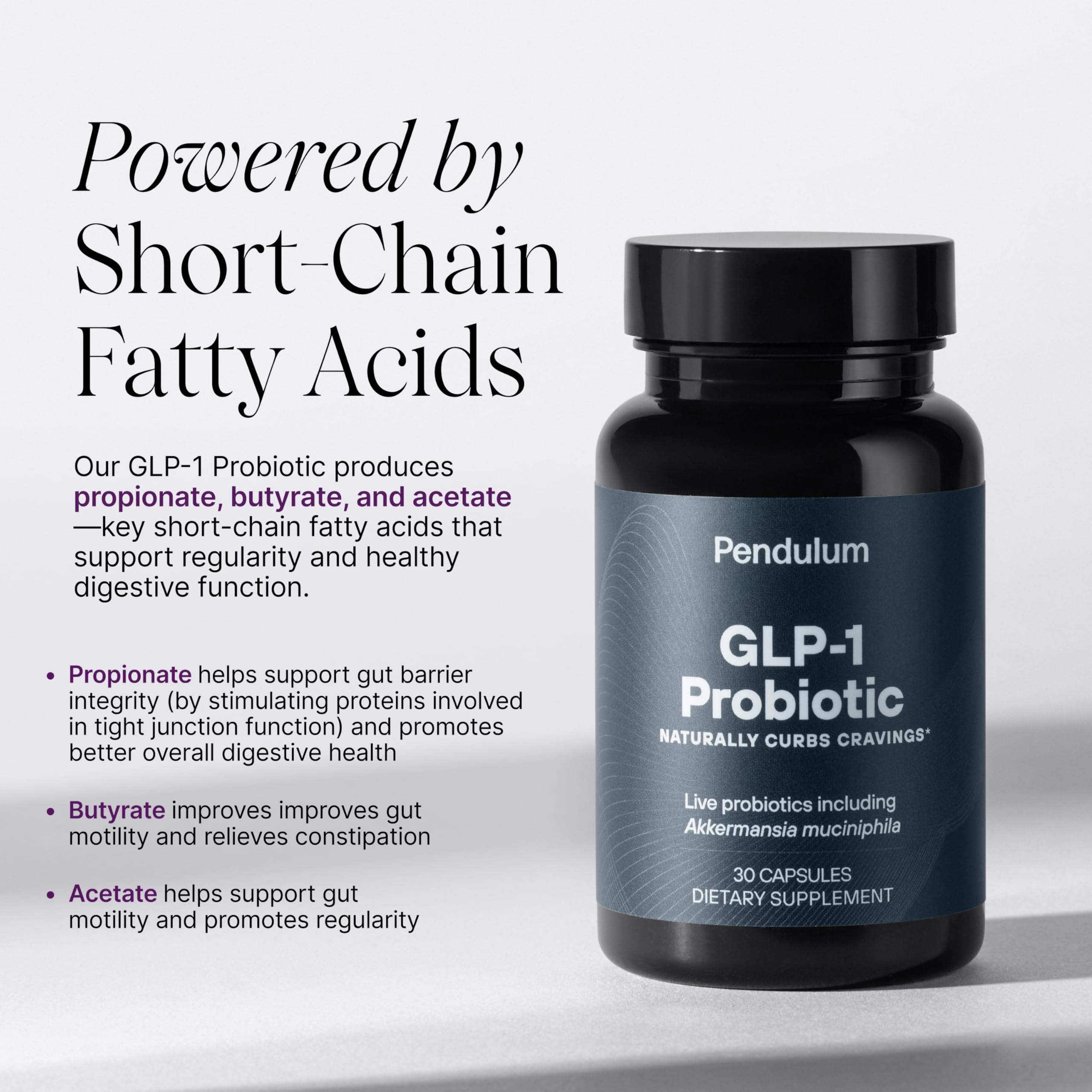 Pendulum GLP-1 Probiotic three-strain mix with Akkermansia, Clostridium, Bifidobacterium