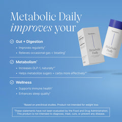 Pendulum Metabolic Daily bottle label lists five strains for metabolism