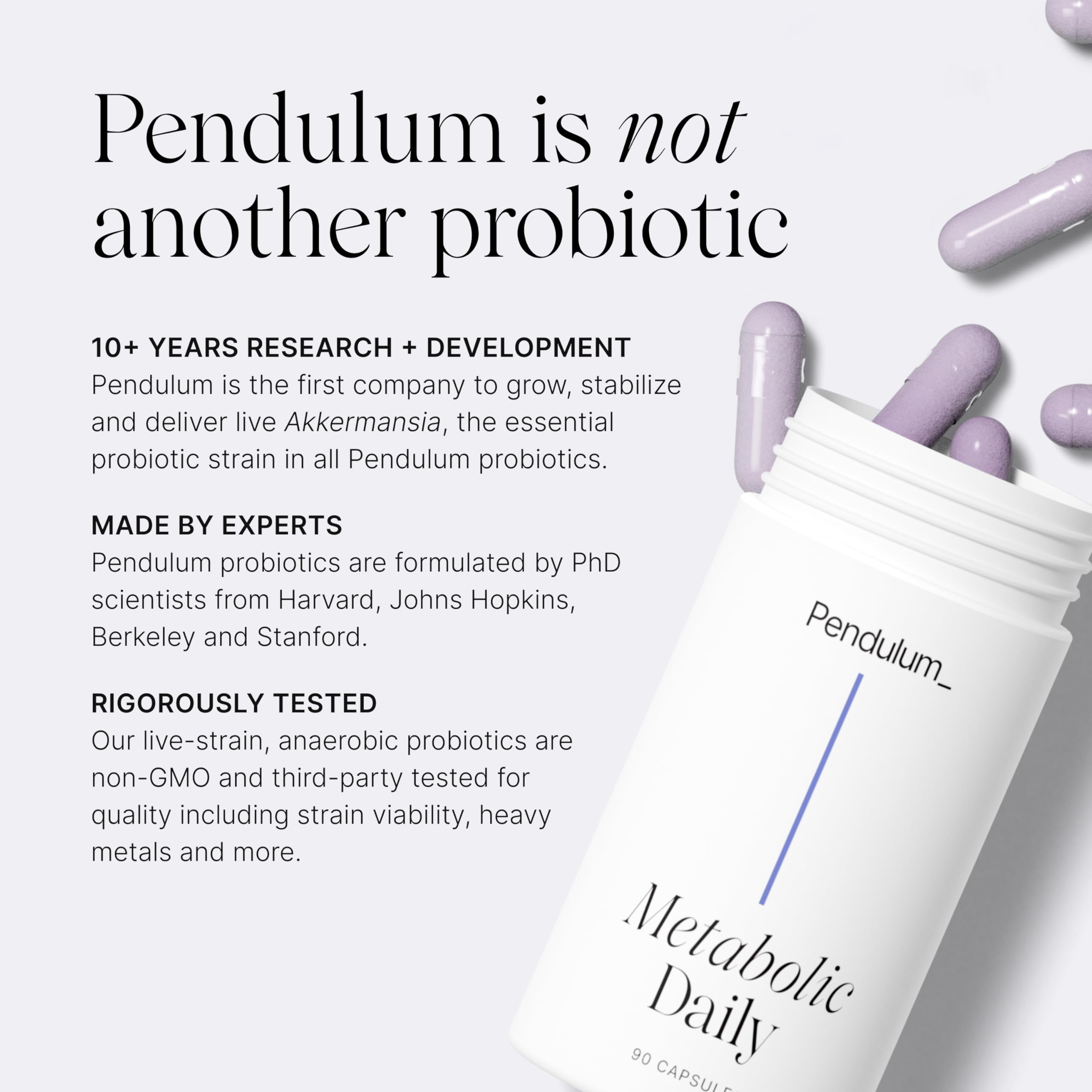 Pendulum Metabolic Daily bottle side highlights easy daily use