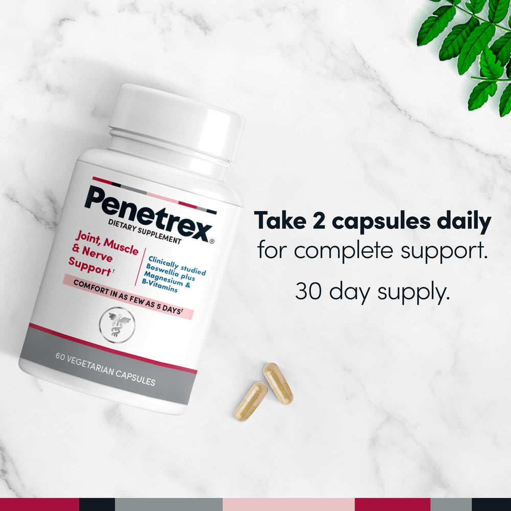 Penetrex boswellia serrata apresflex capsules close-up for potential joint comfort.