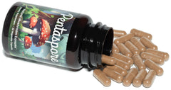 Pentaspore glass bottle on kitchen counter for vegan gluten-free wellness
