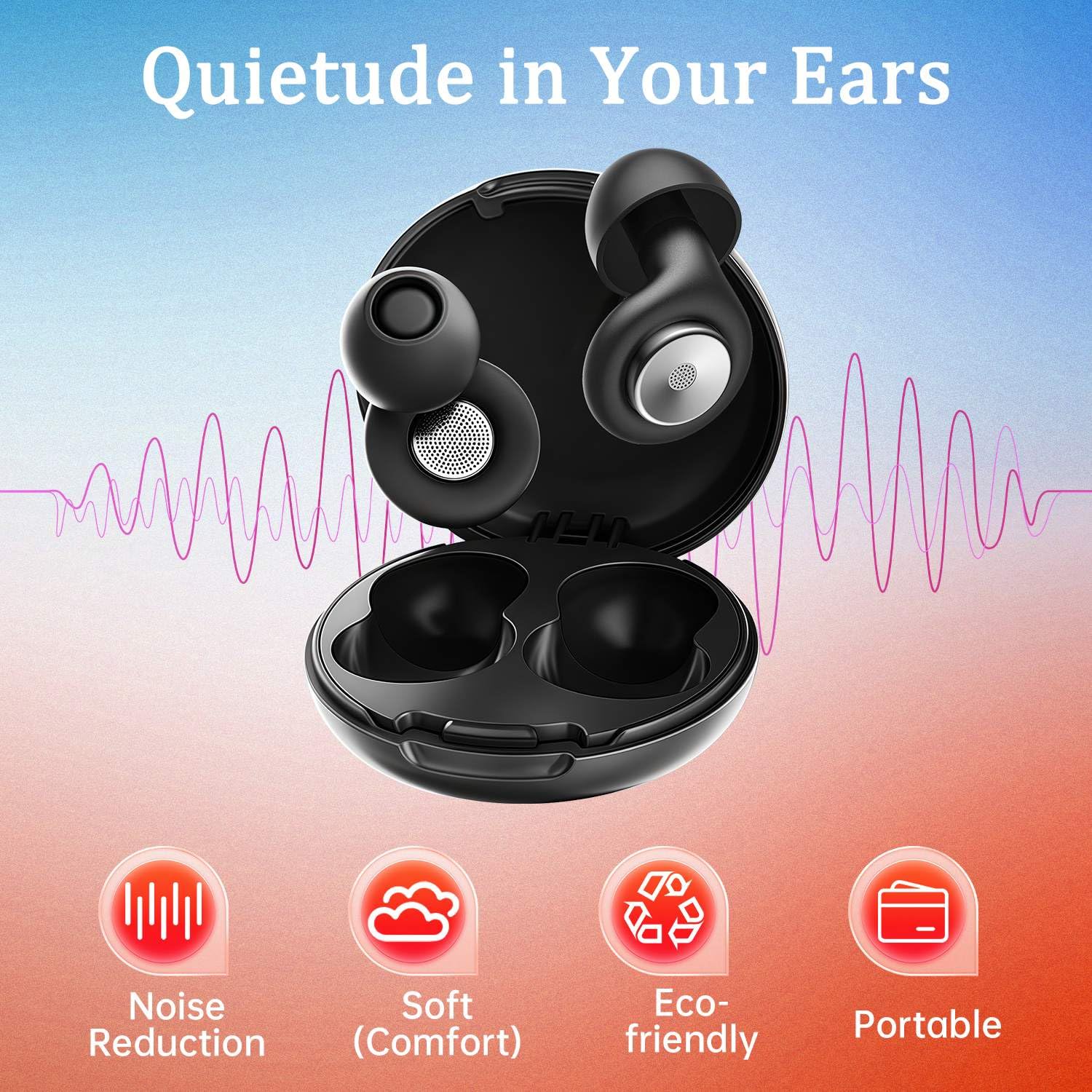 PEOGOHS travel-case-compact: portable hygiene case keeps earplugs safe on trips.